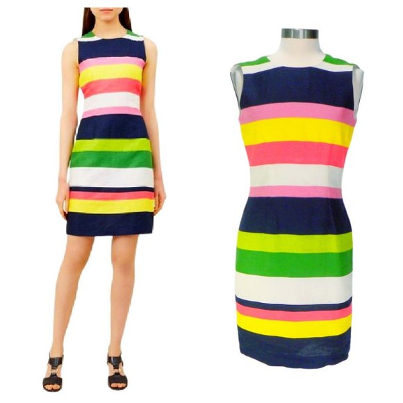 Colorful Striped Sleeveless Dress - Picture 1 of 7